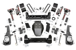 Chevrolet Silverado 3500 HD Suspension Lift Kit - Rough Country - 7.5 Inch Lift Kit | Non-Torsion Drop | Vertex - Hammer Black - '11-'19